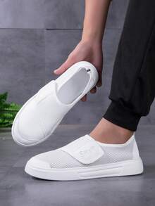 Giày thể thao nam 2026 thoáng khí, kiểu dáng slip-on, nhẹ nhàng, thoải mái, đế mềm, thích hợp cho mùa xuân/hè, size 36-46. - trắng - Xem 5