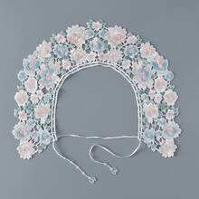 1pc Colorful Floral Detachable Collar, Tie-Up Neck Scarf, Countryside Style For Spring/Summer - Multicolor - View 7