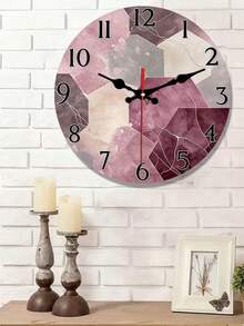 1 chiếc đồng hồ treo tường tròn bằng gỗ, kiểu dáng hiện đại tối giản, bề mặt vân đá cẩm thạch, hoạt động êm ái, không gây tiếng tích tắc, màu be/đỏ tía/xám/trắng/vân đá cẩm thạch, kim màu đen, thích hợp cho phòng khách, nhà bếp, văn phòng - 10 inch/12 inch (Không bao gồm pin), thiết kế phẳng 2D. - Nhiều màu - Xem 8