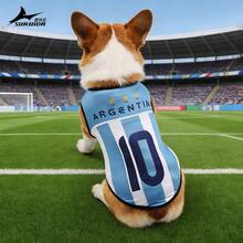 Pet Football Team Dog Vest, Summer Thin Clothes For Teddy Pomeranian Bichon Puppy Cats, Breathable Pet Apparel - 美國 - 查看 2