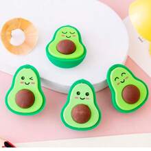 4pcs Avocado Shaped Erasers, School Supply Reward For Students - A - View 1