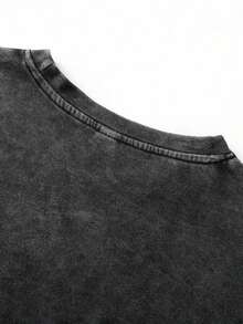 Men Washed Cotton Streetwear Brand Originals Vons Dutchs Snake And Clover Print Casual Tee For Daily Wear Outdoors | Front And Back Print | Vintage Heavyweight T Shirt | Perfect Gift | Loose Comfortable Breathable | Machine Washable Fabric | Hip Hop Cool Style | Drippy Clothes | Y2K - 黑色 - 查看 7