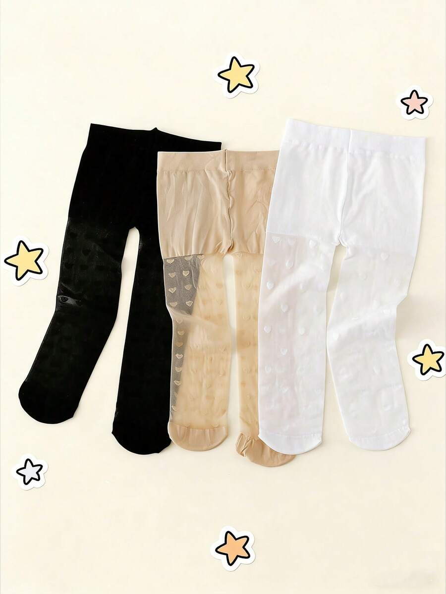 3双超薄踩脚舞蹈连裤袜，高弹透明丝袜，防勾丝，适合女孩日常穿着 - 彩色 - 查看 1