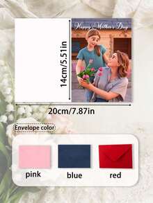 Customized Mother's Day Card, 3D Rendering Effect, Personalized Customization, Custom Photo, Customizable Text - Multicolor - View 6