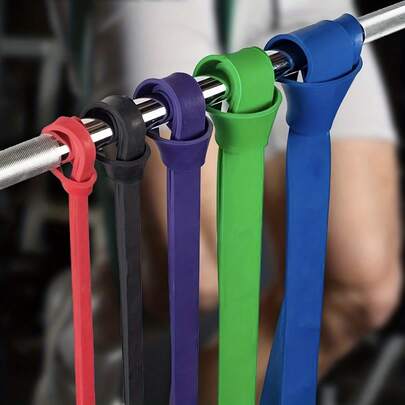 弹力带套装，TPE材质阻力带，3-5级可调节阻力，适用于瑜伽、普拉提、力量训练。闭环长弹力带套装，可用于全身肌肉锻炼，包括臀部训练。