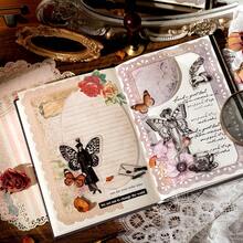10pcs/Pack Vintage Hollow Lace Borders, Scrapbooking Supplies, Aged Yellow Material Paper, Floral, Lunar Phase, Butterfly, Light Retro, Diary, Journal Decoration, DIY Background, Stationery, Office Supplies - Rectangle - View 9
