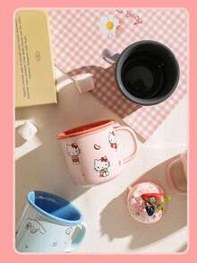 380毫升三丽鸥陶瓷马克杯，可爱卡通猫咪、美乐蒂、酷洛米、肉桂狗图案，光滑釉面，防滑底座，耐热，可微波炉加热，易于清洁，建议手洗，适合女孩、青少年、办公室、家庭使用，也是馈赠佳品，三丽鸥粉丝必备。 - 彩色 - 查看 9