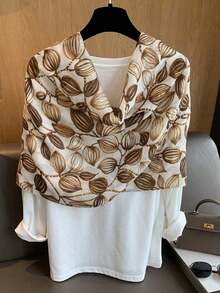 1 件柔和叶子箔印围巾/披肩 - 彩色 - 查看 2