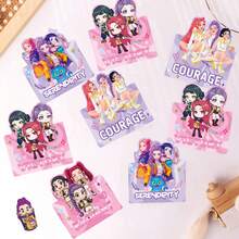 10张K-Pop女巫猎人小队折叠贺卡，Y2K可爱动漫女孩留言卡，唯美流行文化偶像周边，朋友礼物，生日祝福，文具，演唱会纪念品，节日庆祝派对邀请函 - 多色 - 查看 2