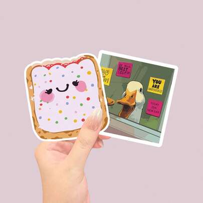 Pegatina de vinilo de Pop Tart / Pegatina de vinilo nostálgica y linda, ¡Sé tu mejor versión! Pegatinas personalizadas de vinilo, resistentes a los arañazos y impermeables, adecuadas para portátiles, motos geniales, bolsos, guitarras, vehículos eléctricos, pegatinas de coche, pegatinas para parachoques - Fácil de quitar sin dejar residuos