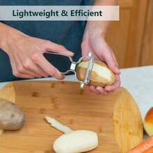 2pcs Stainless Steel Potato Peeler, Multifunctional Kitchen Tool With Sharp Rotatable Blade, Suitable For Peeling Fruits And Vegetables - Multicolor - View 10