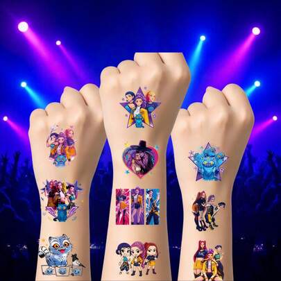 100pcs/4packs Cartoon Witch Hunting Stickers, Colorful Anime Graffiti Creative Stickers, Suitable For Fan Gatherings, Birthday Parties, Unique Fun Decorations, Children's Holiday Gifts (Random Styles)