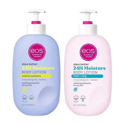 Eos 24H Moisture Travel Body Lotion- Vanilla Cashmere, Travel Size Essential, Toiletries, Mini Body Lotion For Dry Skin, 2.5 Fl Oz(1pack)