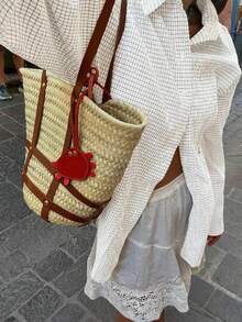 QIANZHIDU 女士宽松竖条纹长袖休闲办公商务风衣，优雅成熟，秋季衬衫，女士优雅衬衫，春季穿搭，女士派对衬衫，女士休闲衬衫，女士衬衫 - 格子 - 查看 2