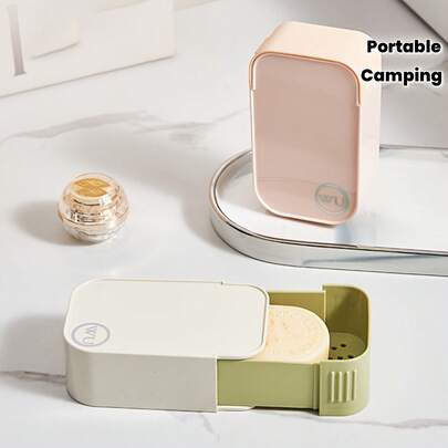 Khay đựng xà phòng du lịch di động có lớp thoát nước, hộp đựng xà phòng du lịch, giá đựng xà phòng, giá để xà phòng chống trượt, thích hợp cho du lịch, ký túc xá, phòng tắm, cắm trại, phòng tập thể dục, khay đựng xà phòng, vật dụng thiết yếu cho ký túc xá.