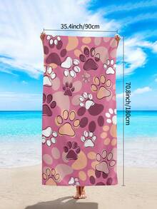 1 Khăn tắm biển in hình dấu chân chó hoạt hình, Khăn tắm biển cỡ lớn siêu mềm, nhanh khô, thấm hút tốt, in hình dấu chân chó dễ thương, Thích hợp cho phòng tắm, bơi lội, tập thể dục, yoga, cắm trại, Khăn sợi siêu mềm mại và thoải mái, Nhẹ và dễ mang theo, Chống gió và chống nắng, Chống cát khi đi du lịch mùa hè, Quà tặng thiết yếu cho khu nghỉ dưỡng biển (In một mặt) - Dấu chân màu - Xem 9