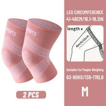 2pcs/1 Pair High Elastic Knitted Knee Pads, Compression Knee Sleeves With Anti-Slip Strap, Breathable & Comfortable, Warm Knee Support, Nylon Material, Suitable For Women & Men, Applicable For Running, Gym, Fitness, Daily Life - S/M/L, Black/Grey/Pink - Multicolor - View 11