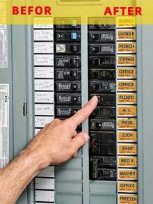129pcs Set, Electrical Box Panel Labels, Circuit Breaker Catalog Labels, Conspicuous Identification Labels Stickers, Weatherproof Fuse Box Stickers - 129件套裝 - 查看 12