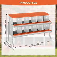 Egg Handling Supplies - Orange 10-compartment Booth - With Support Frame - View 2