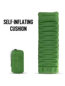 Camping Sleeping Pad Inflatable Camping Mat Pillow Foot Pump Outdoor Camping Pad With Carrying Bag - Multicolor - View 4