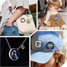 2026 New Electronic Badge With Display, Dynamic Touch ,High Frame Rate, 600mAh Battery Life, 6.0 Bluetooth, USB Magnetic Charging, Anime Brooch & Digital Badge Compatible With Anime Fans To Wear On Occasions, Cosplay And Concerts - 白色 - 查看 8