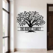 1pc Customized Family Tree Metal Wall Art - Personalized Name And Birth Date, Heart Leaf Design, Easy To Hang, Great For Wedding, Christmas, Valentine's Day, Mother's Day Gift, Home Decor - Multicolor - View 18