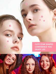 1200片黑色星形贴纸，摄影和脸部彩绘必备，适用于派对、聚会和娱乐活动 - 粉色 - 查看 4