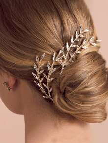 1pc Branch Hair Comb, Fresh And Elegant Style, Suitable For Bride, Wedding, Banquet, Rhinestone Hair Accessory, Haircomb, Headpiece,Summer,Holiday,Travel - Multicolor - View 1