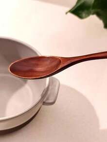 2pcs Wooden Rice/Soup Spoon, Long Handle Large Serving Spoon For Eating Rice, Soup, Porridge - View 2