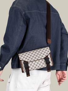 男士商务邮差包，休闲信封式单肩包，简约复古斜挎包 - 彩色 - 查看 4