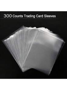 TOOUEE 50-300pcs Clear Soft Trading Card Sleeves For Standard Cards 2.6" X 3.58",Plastic Ultra-Clear 200 Micron Thick Card Protector Acid Free PP Ultra Clear Collectible Trading Card Protective Sleeves Fit For Standard Cards Baseball Football Cards. - Clear - View 9