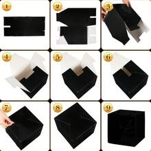 21pcs Black Appreciation Memory Card Box, Suitable For Birthday, Graduation, Halloween, Retirement, Family Game Invitation, Gender Reveal Party Decorations (1 Paper Box + 20 Cards) - 22*22*22cm - View 7