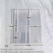 1包，A6/A7/M5/A5/A8透明内芯，活页贴纸笔记本替换内页，贴纸计划本替换内页，PP高透明材质，适用于粘贴贴纸、制作贴纸笔记本、照片卡片、办公计划本收纳 - 無色 - 查看 26