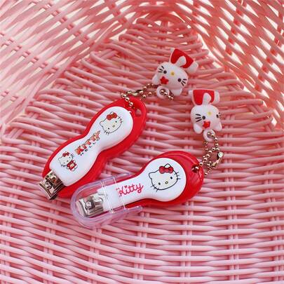 SANRIO 1 Stück süßes Cartoon Design Nagelknipser aus Edelstahl - geeignet für Nagel- und Fußpflege, geruchlos, Nagelpflege-Werkzeuge | Spaßzubehör | langanhaltend Nagelknipser, Nagelpflege-Grundlagen, Geburtstagsgeschenke, Valentinstag, Hochzeiten, Reisezubehör