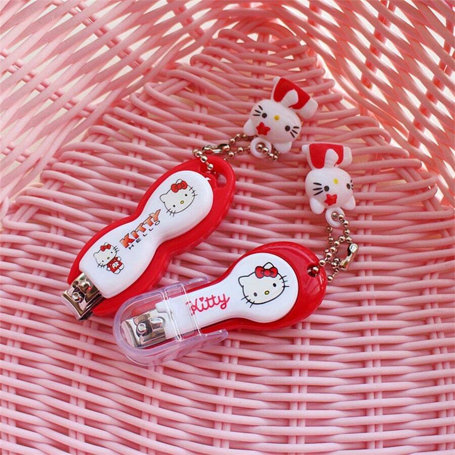 SANRIO 1/Cute Cartoon Design Stainless Steel Nail Clipper - Suitable For Nail And Foot Care, Odorless, Nail Tools | Fun Accessories | Durable Nail Clippers, Nail Care Essentials, Birthday Gifts, Valentine's Day, Weddings, Travel Accessories