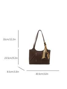 New Arrival Luxury Graphic Pattern Versatile Women Shoulder Tote Bag - Coffee - View 3