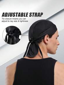 1条吸湿排汗头带，速干运动头带，骷髅图案头巾，男女通用海盗头饰 - A - 查看 5