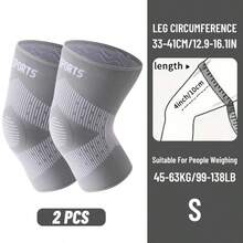 2pcs/1 Pair High Elastic Knitted Knee Pads, Compression Knee Sleeves With Anti-Slip Strap, Breathable & Comfortable, Warm Knee Support, Nylon Material, Suitable For Women & Men, Applicable For Running, Gym, Fitness, Daily Life - S/M/L, Black/Grey/Pink - Multicolor - View 12