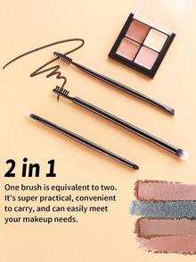 ronshadow 16pcs Professional Dual-Ended Makeup Brush Set, Foundation Contour Concealer + Eye & Brow Detail Brushes, Dual-Fiber Easy Application, Portable Makeup Tools - Multicolor - View 6