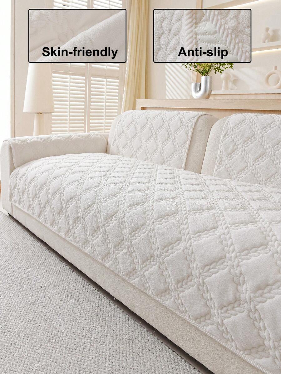 1pc Waterproof Sofa Cover, Breathable And Soft, Machine Washable, Pet-Friendly Anti-Dirty Durable, Suitable For All Seasons, Holiday Decor Furniture Protection, Fit For 1/2/3/4 Seater Sofa Armrest Backrest - Beige - View 1