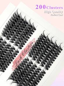 200 racimos de pestañas con rizo CC, extensiones de pestañas individuales falsas DIY con rizo, pestañas postizas rizadas y esponjosas - CC - Ver 5