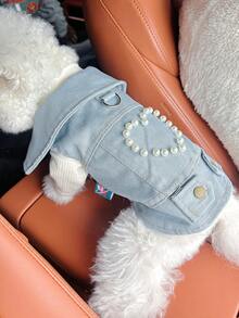 PETCIRCLE 1pc Pet Clothes, Dog Jacket Coat, Heart Design, For Small Dogs - Blue - View 5