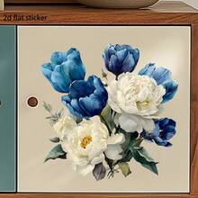1pc 2D Creative Plant & Floral Wall Decor Sticker, Realistic Watercolor Style With Rich Color Layers, Full Of Natural Vitality And Healing, Made Of PVC Material With Moderate Adhesiveness And No Residue - one-size - View 5