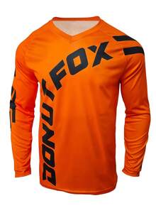 DONUTFOX 2025 Men's Long Sleeve Cycling T-Shirt, Mountain Bike Riding Wear, Downhill Cycling Jersey, Endurance Off-Road T-Shirt Sports - Orange - View 14