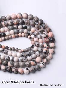 1 Strand Natural Pink Zebra Beads Round Loose Stone Beads For Jewelry Making Diy Energy Stone Healing Power Bracelet 4 6 8 10mm - Multicolor - View 11