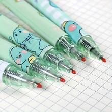 6支/套 高美抹茶绿压纹可爱恐龙中性笔 0.5mm子弹头黑色碳素学生问号笔 - 套裝 - 查看 5