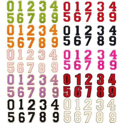 10/20pcs 3.2inch Chenille Embroidered Number Patches, Suitable For Clothing, Jackets, Hats, Books, Backpacks - DIY Embroidery Fabric Applique Accessories
