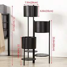 SSS - Soporte de esquina para plantas de metal para interiores 6 niveles 6 macetas para exteriores estantes para sala de estar estante de almacenamiento en macetas estante decorativo para - negro - Ver 5