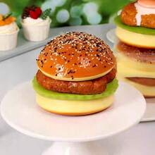 High-Quality Creative Squishies Layered Hamburger Toy, Detachable Squeeze Stress Relief Toy, Super Large Slow Rebound Pressure Relief Gadget - Multicolor - View 5