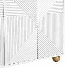 Sideboard With Four Molded Doors, Adjustable Interior Shelves, Metal Handles And Ball-Shaped Legs. - 白色 - 查看 10